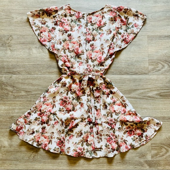 TRIXXI Rust Floral Wrap Dress - Picture 8 of 10